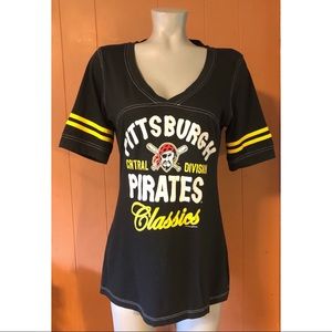 Pittsburgh Pirates V-Neck Tee black & yellow L